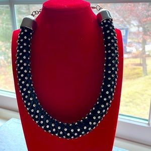 ❤️ CHUNKY FUNKY BLACK BLINGY STUDDED NECKLACE